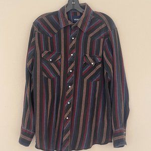 Vintage Wrangler sweater rodeo pearl snap long sleeve shirt sz L